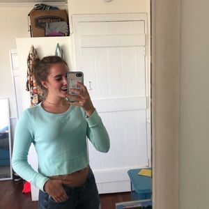 Cropped Mint Green Light Sweatshirt